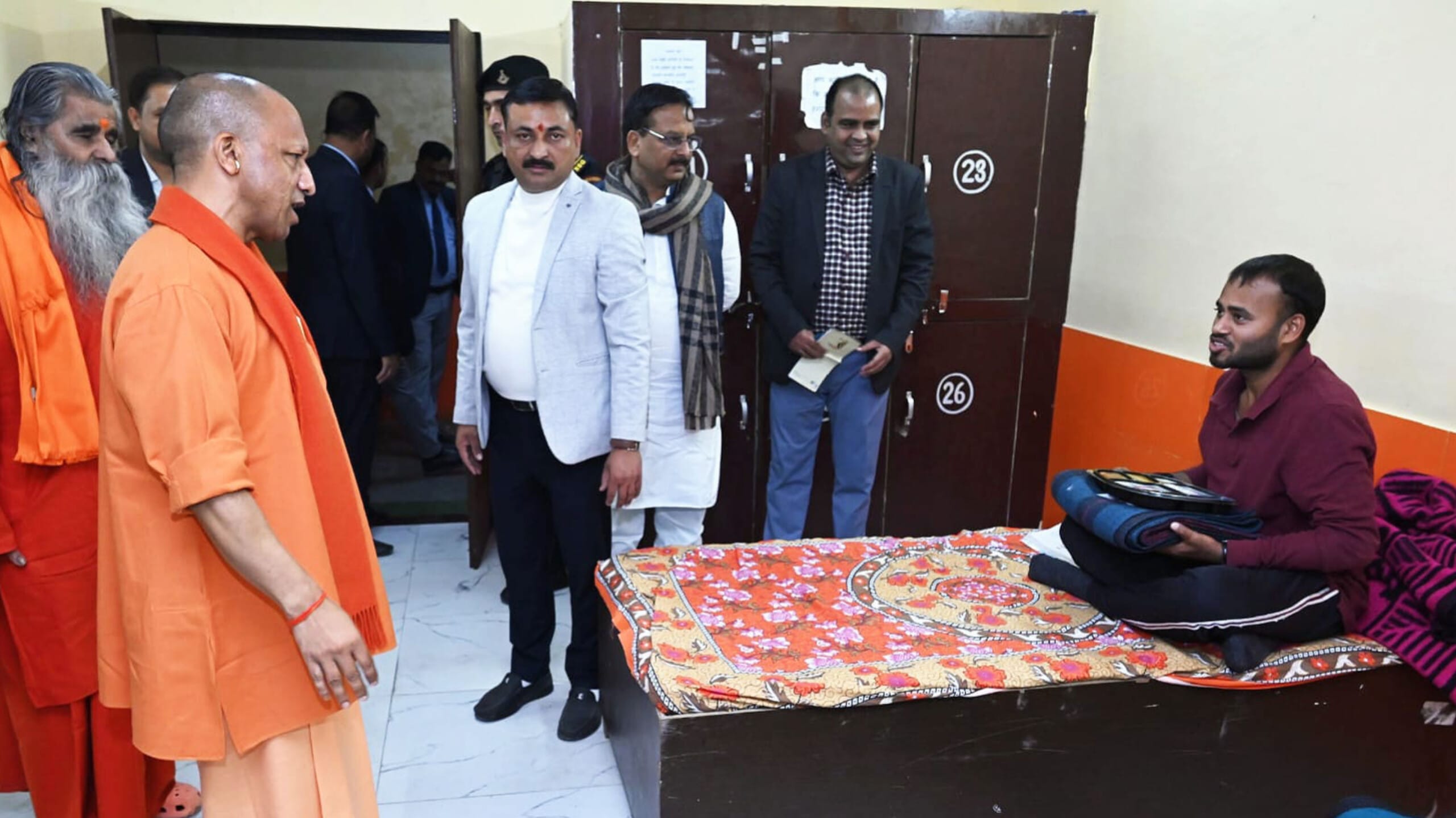 UP CM Yogi Adityanath conducts surprise inspection of Gorakhpur night shelters, distributes blankets amid cold wave