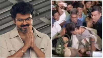 Vijay Thalapathy : चेन्नई विमानतळावर थलाइवा विजय कोसळला; बेकाबू चाहत्यांच्या गर्दीमुळे घडला प्रकार