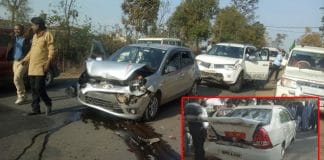 car-collapsed-in-the-convoy-of-minister-onkar-singh-markam-in-shahdol