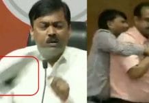 -Shoe-thrown-at-BJP-leader-during-press-conference-in-delhi-