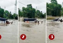 pickup-drowned-in-flood-in-sehor-during-cross-the-bridge-