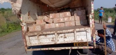 पुलिस ने 72 पेटी अवैध शराब जब्त की, दो आरोपी गिरफ्तार