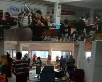 ठगे गए बेरोजगारों का हंगामा, पब्लिकेशन कम्पनी के दफ्तर में की तोड़फोड़