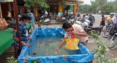 Indore News : बप्पा को दी विदाई, नगर निगम के इको फ्रेंडली कुंडों में किया विसर्जन