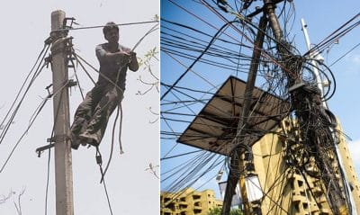 अधिकारियों के दबाव में विद्युत लाइन में खंभे पर चढ़ा, लाइनमैन करंट से झुलसा