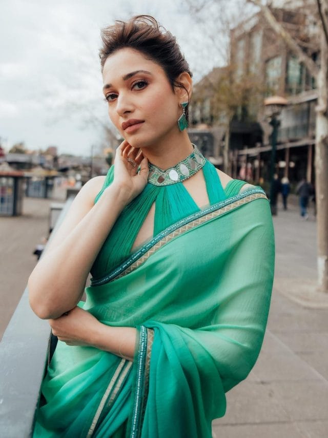 तमन्ना का न्यू खूबसूरत  साड़ी लुक