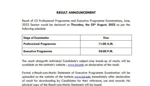 ICSI CS Result 2022 : इस तारीख को जारी होंगे सीए प्रोफेशनल और एग्जीक्यूटिव प्रोग्राम के रिजल्ट, जानें