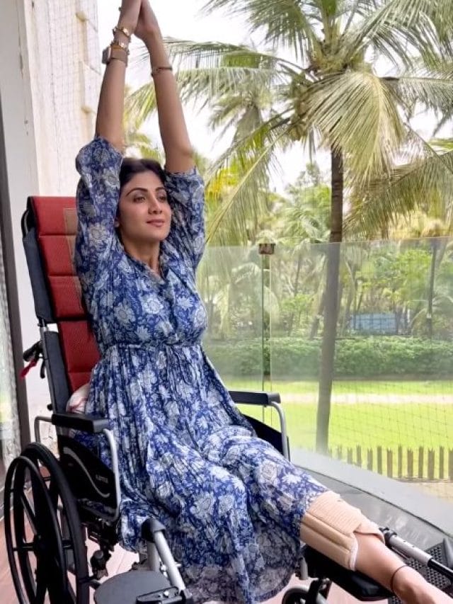 टूटे पैर में शिल्पा शेट्टी का जबरदस्त योग