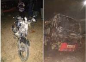 Seoni News: तेज रफ्तार ने ली बाइक सवार की जान, गुस्साई भीड़ ने आग के हवाले की बस