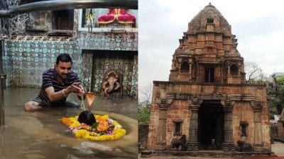 49 साल बाद मां नर्मदा ने किया ओंकारेश्वर के ममलेश्वर का जलाभिषेक, मंदिर तक पहुंचने के दोनों पुल बंद