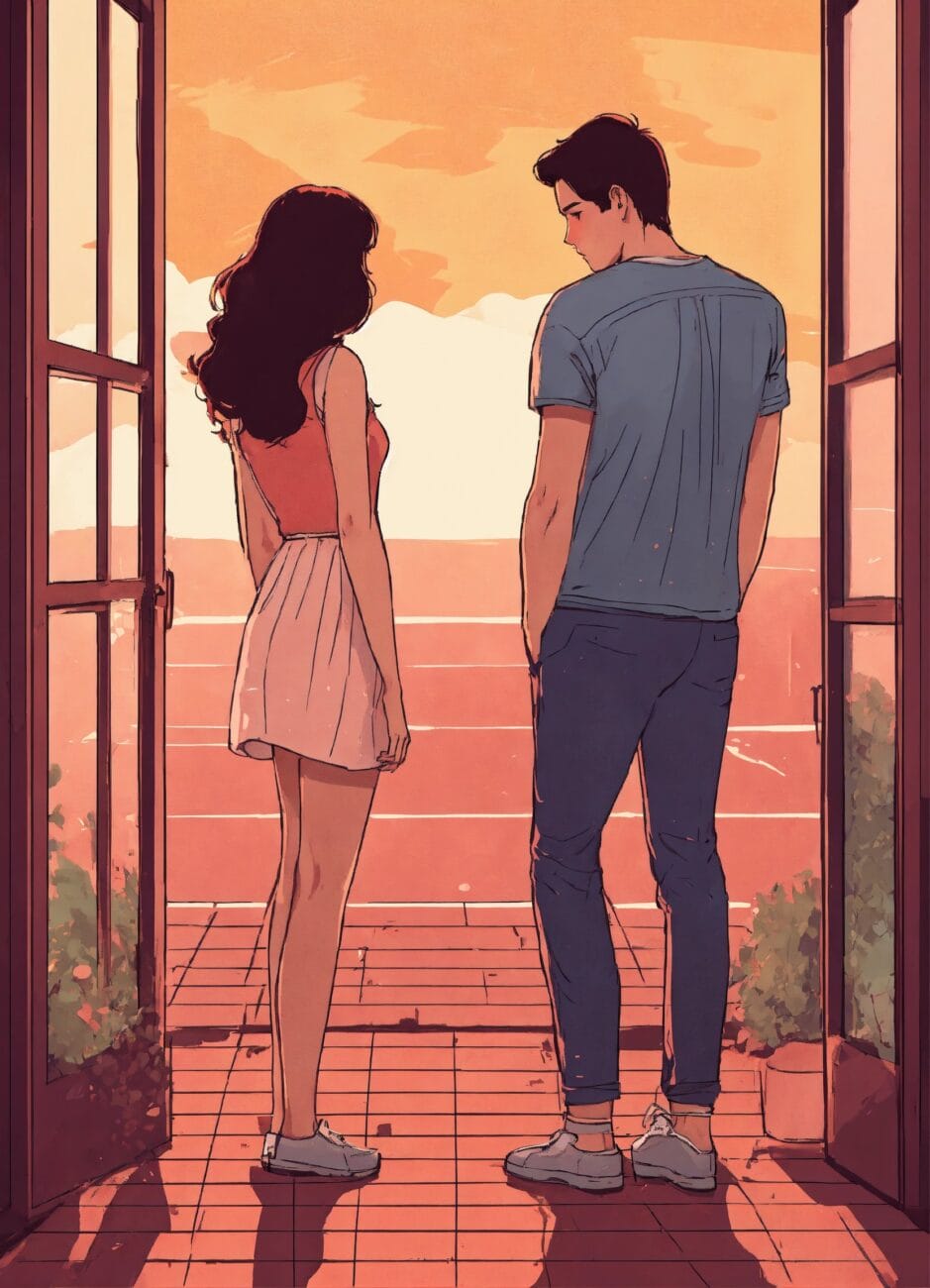 Illustration of breakup in a romantic relationship