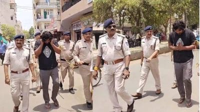 Gwalior News : फायरिंग कर दहशत फ़ैलाने वाले बदमाश का पुलिस ने निकाला जुलूस, बोली- इस तरह की गुंडागर्दी अब शहर में नहीं चलेगी, इनके दिन पूरे हुए