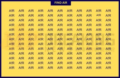 Optical Illusion : केवल 2% लोग जिनकी नज़र तेज़ है, 8 सेकंड में A!R के बीच छुपे हुए AiR अक्षर को ढूंढ सकते हैं!