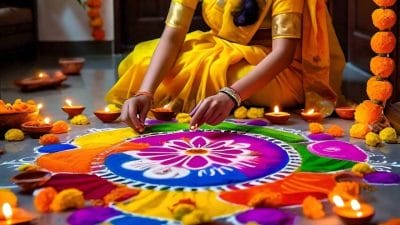 दिवाली पर क्यों बनाई जाती है रंगोली, मोहन जोदड़ो और हड़प्पा सभ्यता में मिले हैं रंगोली के चिन्ह, जानिए ऐतिहासिक और सांस्कृतिक महत्व