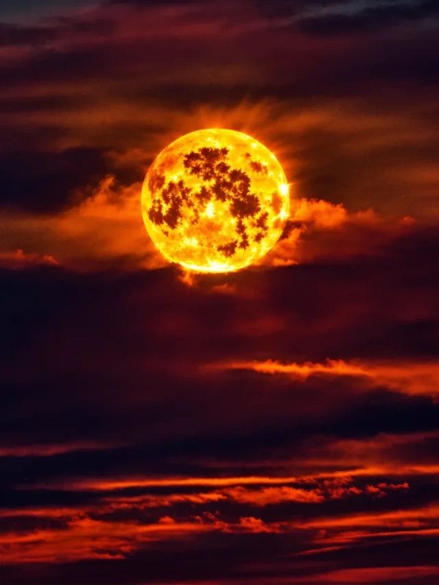 Sun exploding in the night sky