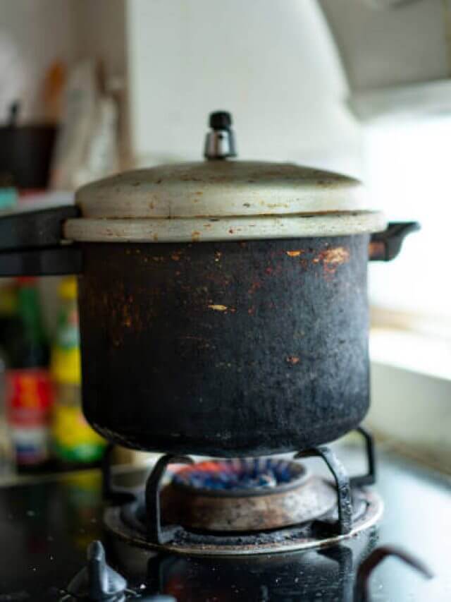 Pressure cooker in Chinese family kitchen