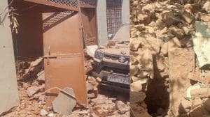 आसमान से गिरा भारी पार्टिकल,मकान ध्वस्त, जमीन में गहरा गड्ढा, सदमे में परिवार, ग्वालियर एयर बेस को प्रशासन ने दी सूचना