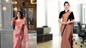 जॉर्जेट साड़ी