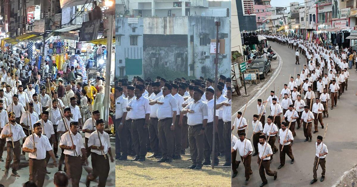 संघ के शताब्दी वर्ष पर खंडवा में निकला भव्य पथ संचलन, फूलों की वर्षा से हुआ स्वागत