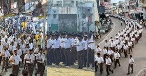 संघ के शताब्दी वर्ष पर खंडवा में निकला भव्य पथ संचलन, फूलों की वर्षा से हुआ स्वागत