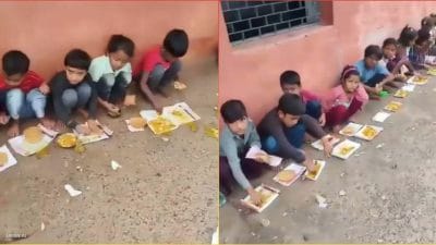 श्योपुर स्कूल में मिड डे मील का हाल! बच्चों को रद्दी पेपर पर परोसा गया खाना, वीडियो वायरल
