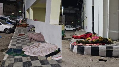 कड़ाके की ठंड में खुले आसमान के नीचे बेसहारा, रैन बसेरा खाली, नगर निगम आयुक्त के आदेश हवा में
