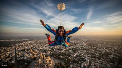 उज्जैन में आसमान से दिखेगी अब महाकाल की नगरी, 10,000 फीट से पहली बार शुरू हुई स्काई डाइविंग