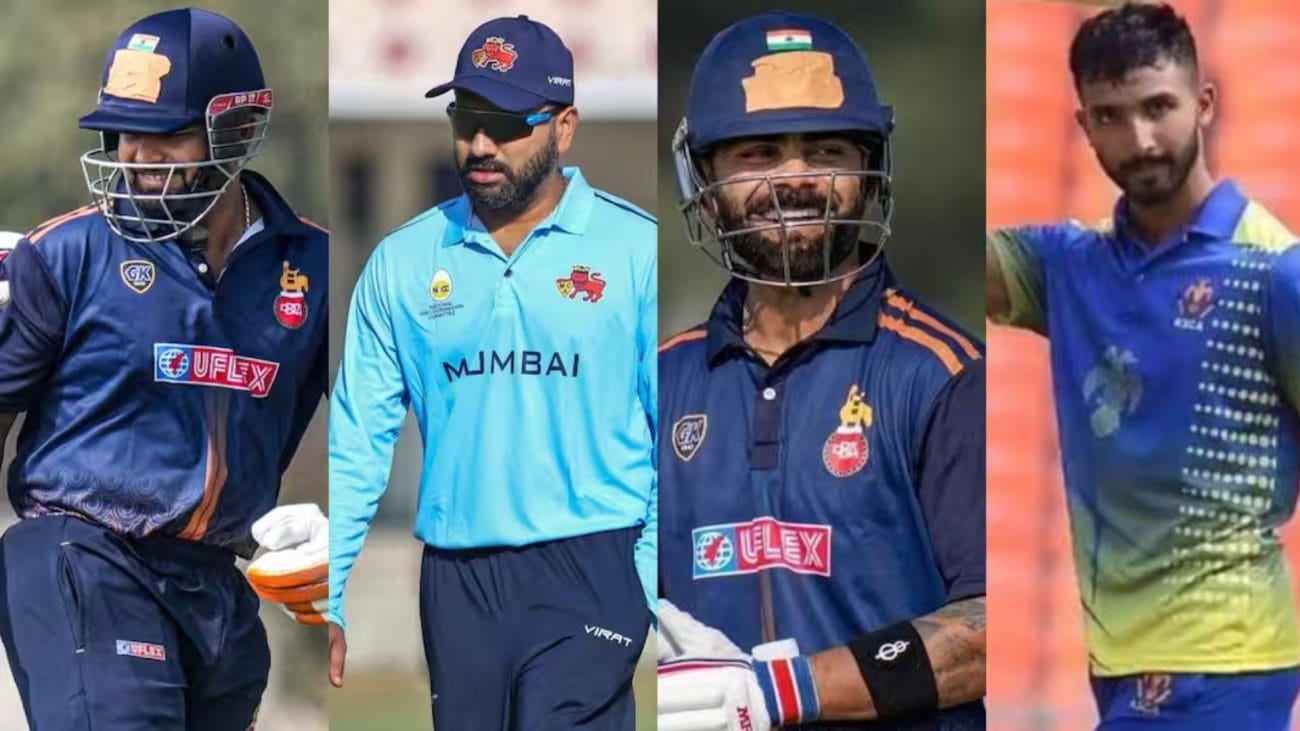 विजय हजारे ट्रॉफी में विराट कोहली का फिर शानदार प्रदर्शन, रोहित शर्मा फ्लॉप! ऋषभ पंत, देवदत्त पड्डिक्कल, करुण नायर ने दिखाया दम