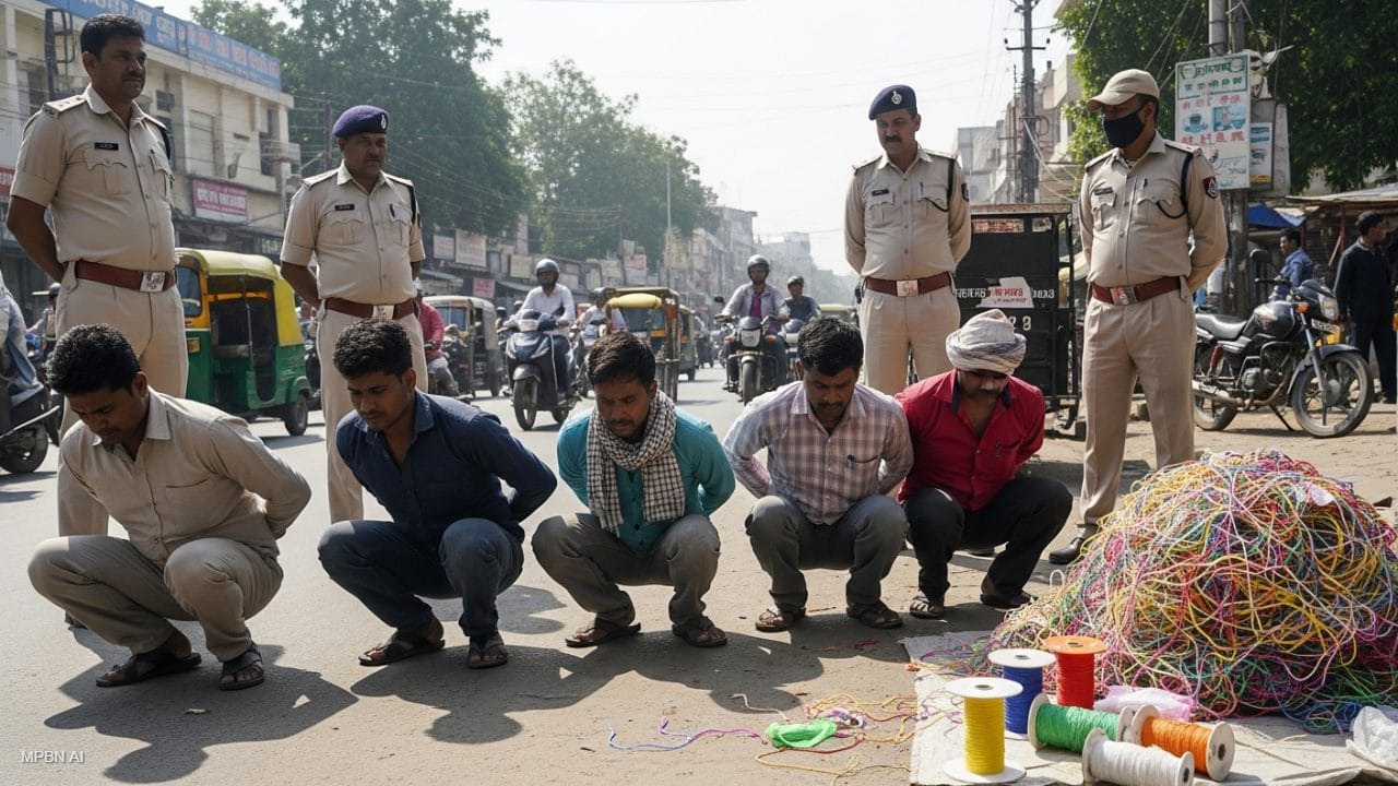 उज्जैन में चाइनीज मांझा बेचने वालों के खिलाफ पुलिस ने उठाया कड़ा कदम, उठक‑बैठक कराई